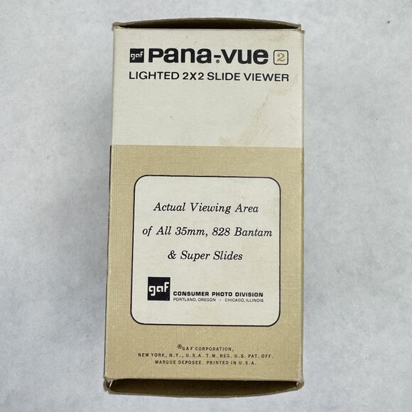 GAF Pana-Vue 2 Lighted 2X2 Slide Viewer For 35mm 828 Bantam Super Slides Working - Picture 10 of 16